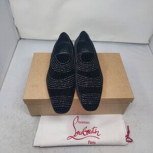 Christian Louboutin Men's Dandy Chick Black Crystal Shoe Loafer